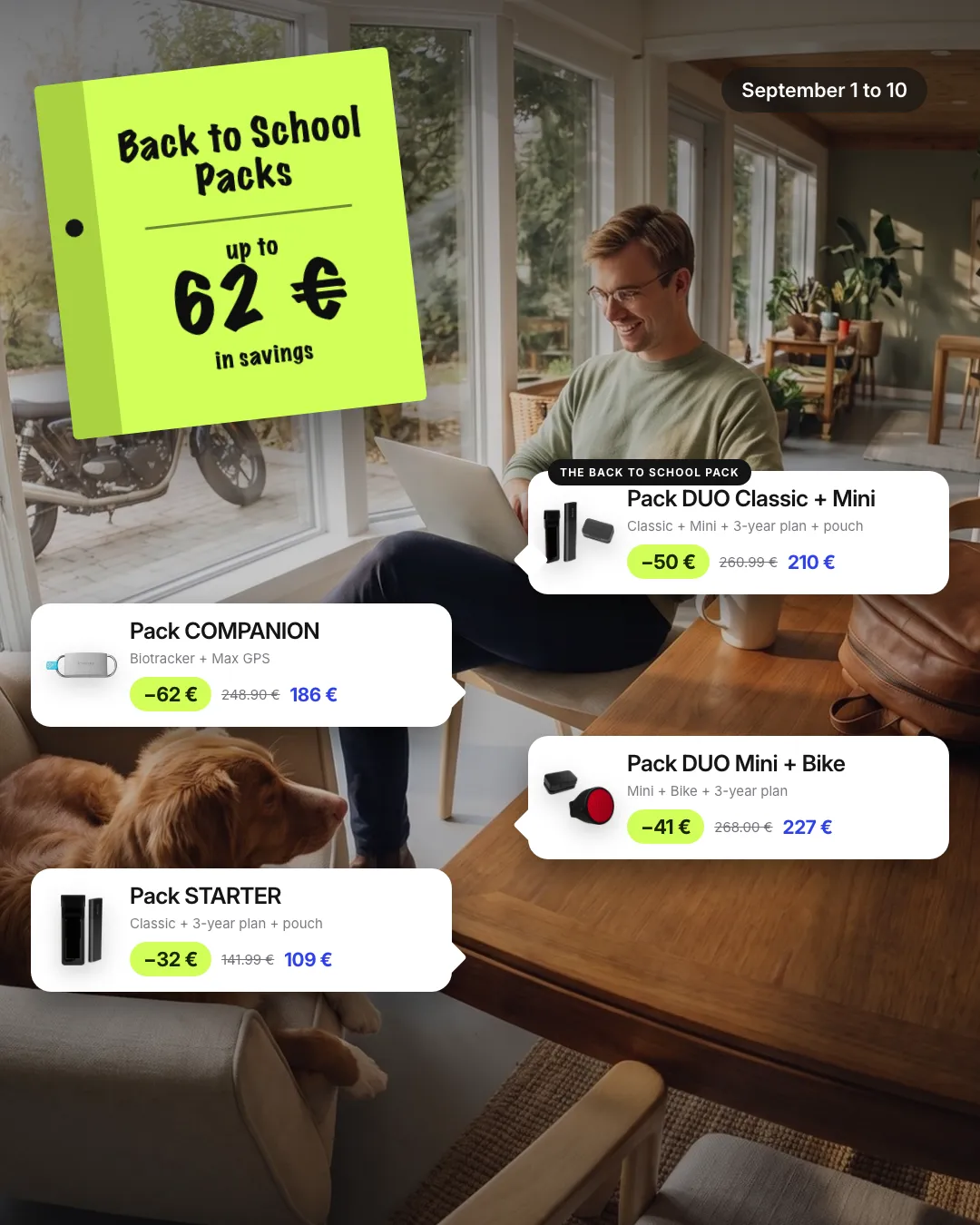 Back-to-School Packs: one more tracker, one lower price, September 1 to 10