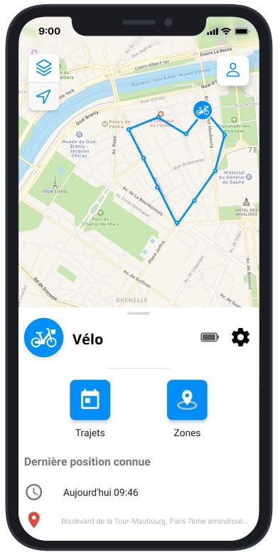 challenge invoxia à bike tracker